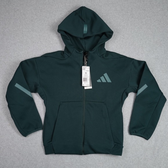 adidas Other - Adidas Hoodie Kids Medium Green J Z.N.E. FZ Track Top Aurora Ivy JW2425 Full Zip